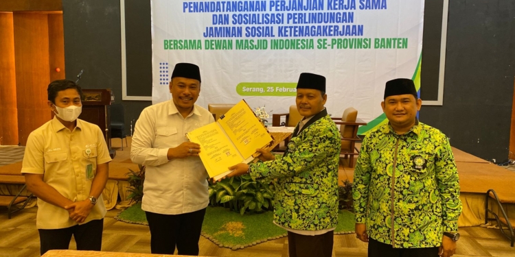 DMI Banten dan BPJS Ketenagakerjaan Teken Kerja Sama, Fokus Lindungi Pekerja Rentan di Masjid