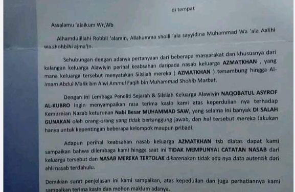 Lembaga Nasab Klan Ba Alwi Naqabatul Asyraf Al Kubro Tolak Walisongo Sebagai Ba Alwi
