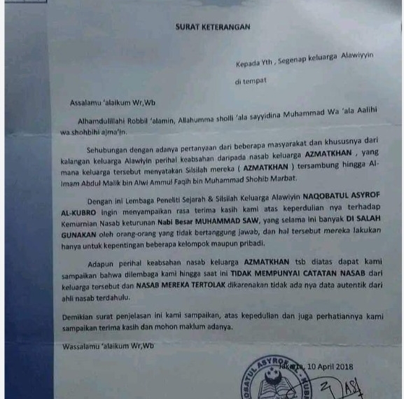 Lembaga Nasab Klan Ba Alwi Naqabatul Asyraf Al Kubro Tolak Walisongo Sebagai Ba Alwi