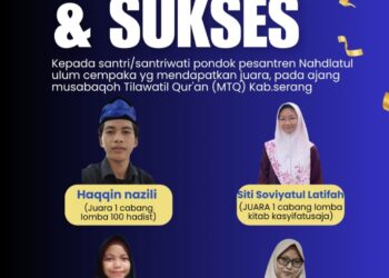 Pesantren Nahdlatul Ulum Sabet Seluruh Juara Kitab Kasyifatussaja pada MTQ ke-55 Kabupaten Serang 2026