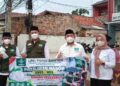 Abu Anak Krakatau Terasa di Serang, LPBI PWNU Banten Turun Bagikan Masker